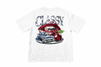 Midnight Burnout Semi-Oversized Tee – White