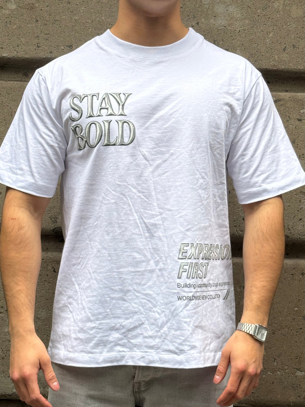Midnight Burnout Semi-Oversized Tee – White