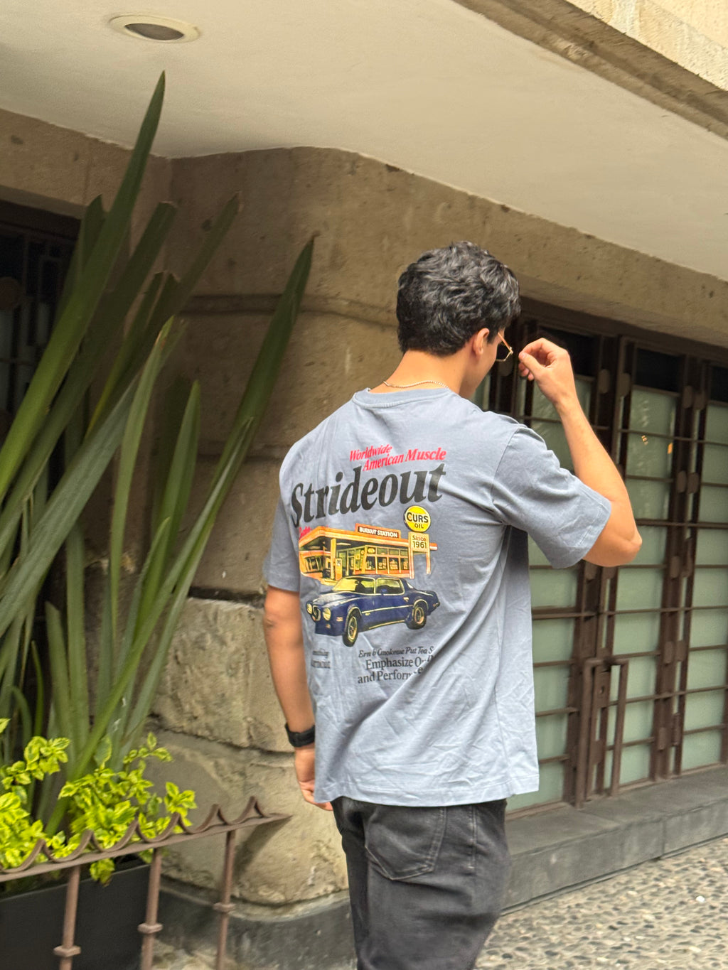 Strideout Heritage Semi-Oversized Tee – Blue